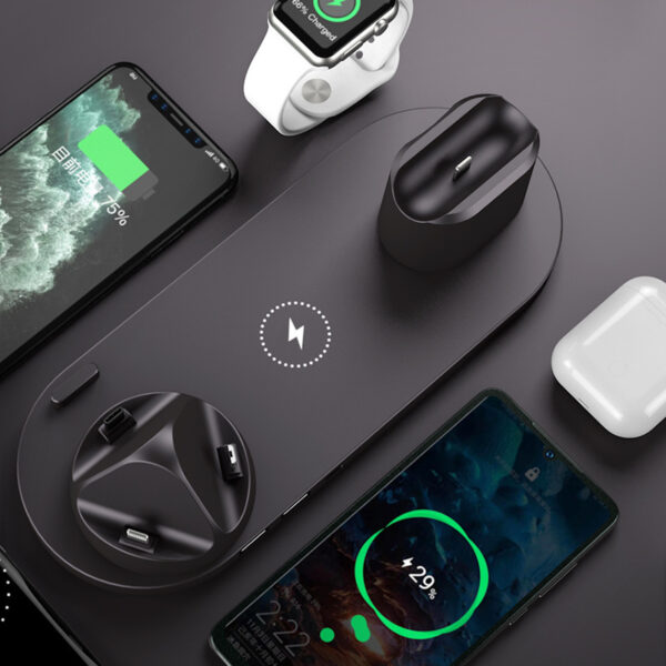 6-in-1 Fast Wireless Charging Dock Station for iPhone, Apple Watch & AirPods – Qi-Certified - Image 4