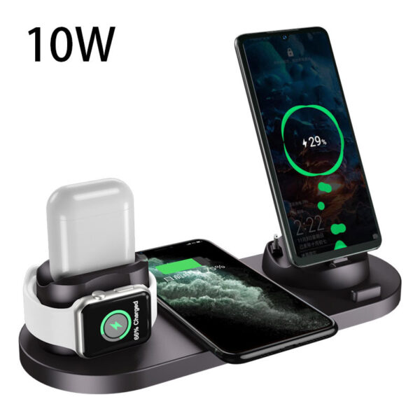 6-in-1 Fast Wireless Charging Dock Station for iPhone, Apple Watch & AirPods – Qi-Certified - Image 2