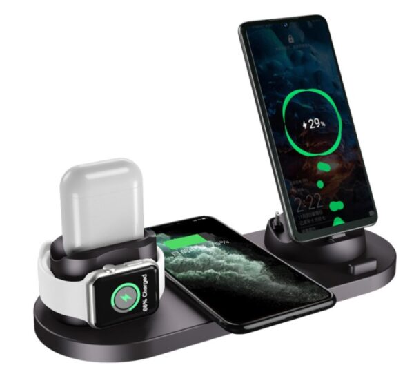 6-in-1 Fast Wireless Charging Dock Station for iPhone, Apple Watch & AirPods – Qi-Certified - Image 5