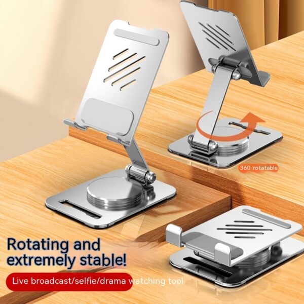 360 Degrees Rotate Metal Desk Mobile Phone Holder Stand For Phone Pad Adjustable Desktop Tablet Holderl Table Cell Phone Stand - Image 6