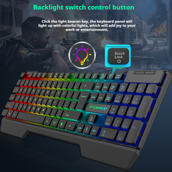 Wired Keyboard Luminous Desktop And Notebook Computer Accessories - Image 3