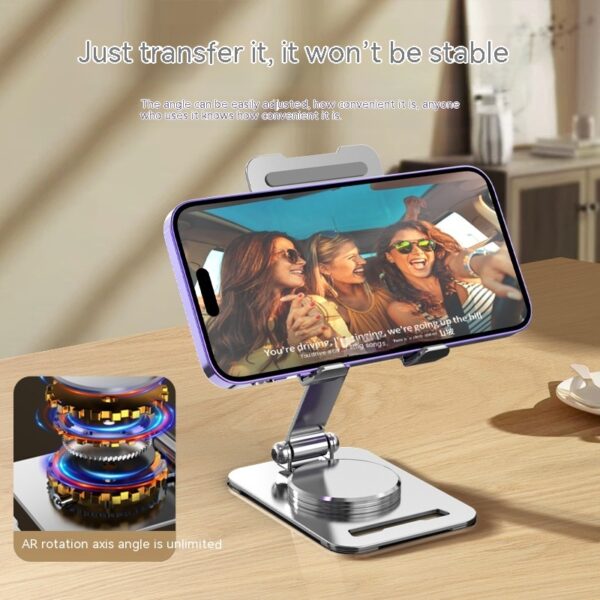 360 Degrees Rotate Metal Desk Mobile Phone Holder Stand For Phone Pad Adjustable Desktop Tablet Holderl Table Cell Phone Stand - Image 4