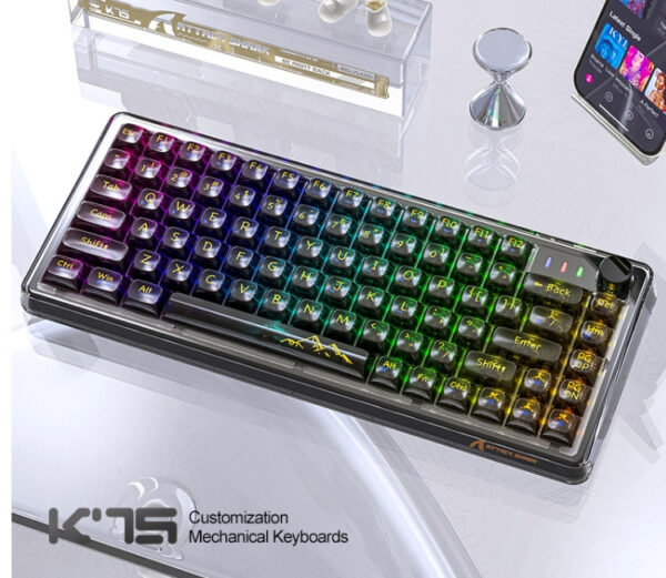 Attack Shark K75RGB Wireless Mechanical Bluetooth Transparent Gasket Hot Plug Keyboard - Image 3