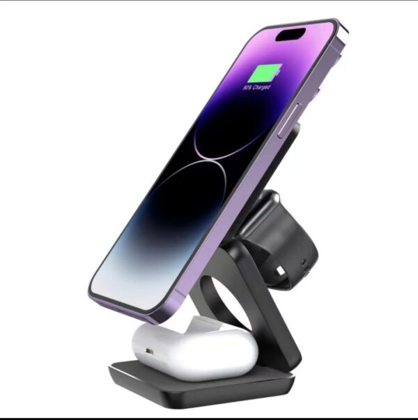 Folding Three-in-one Wireless Charger Magnetic Suction - Image 2