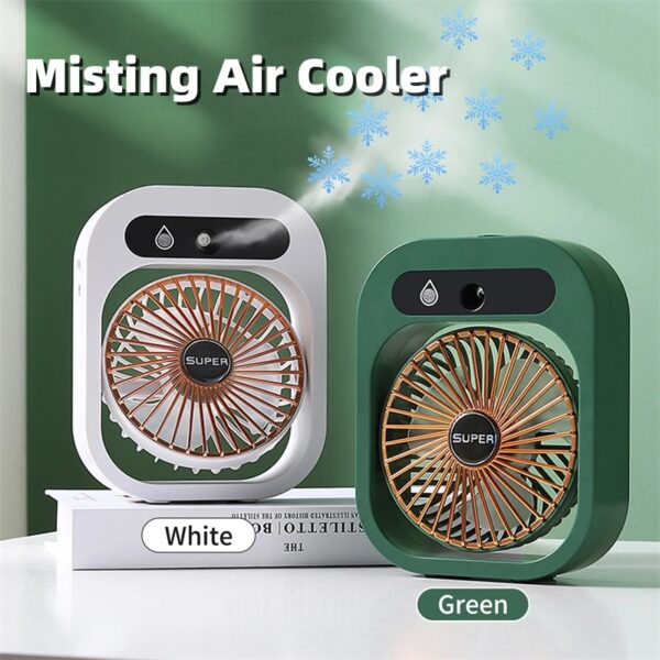 Air Conditioning Fan Desk Misting Fan Air Cooler Cooling USB Rechargeable Humidifier Portable Spray Fan With 3 Wind Speeds Mist Fan For Home - Image 2