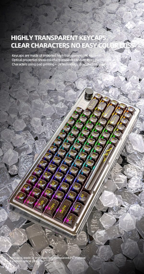 Attack Shark K75RGB Wireless Mechanical Bluetooth Transparent Gasket Hot Plug Keyboard - Image 8