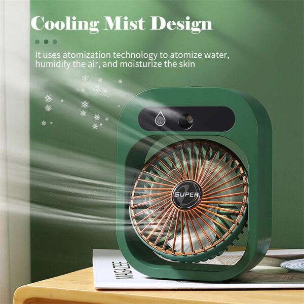Air Conditioning Fan Desk Misting Fan Air Cooler Cooling USB Rechargeable Humidifier Portable Spray Fan With 3 Wind Speeds Mist Fan For Home - Image 8