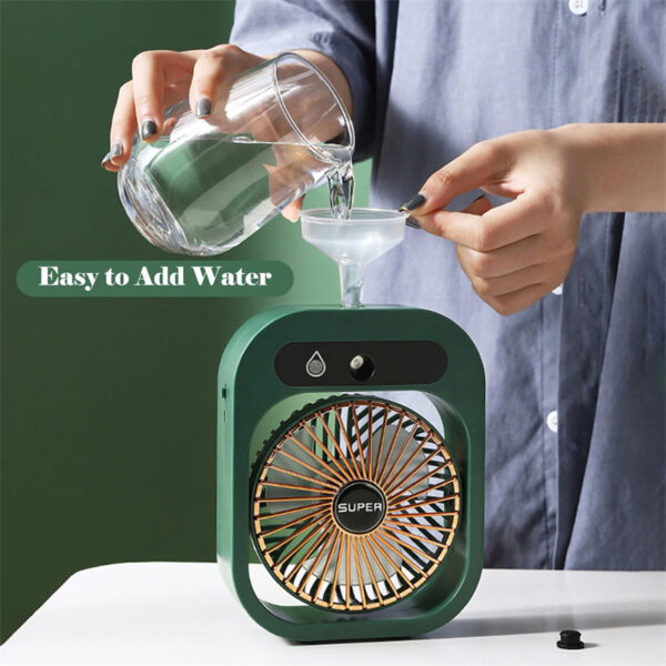 Air Conditioning Fan Desk Misting Fan Air Cooler Cooling USB Rechargeable Humidifier Portable Spray Fan With 3 Wind Speeds Mist Fan For Home - Image 6