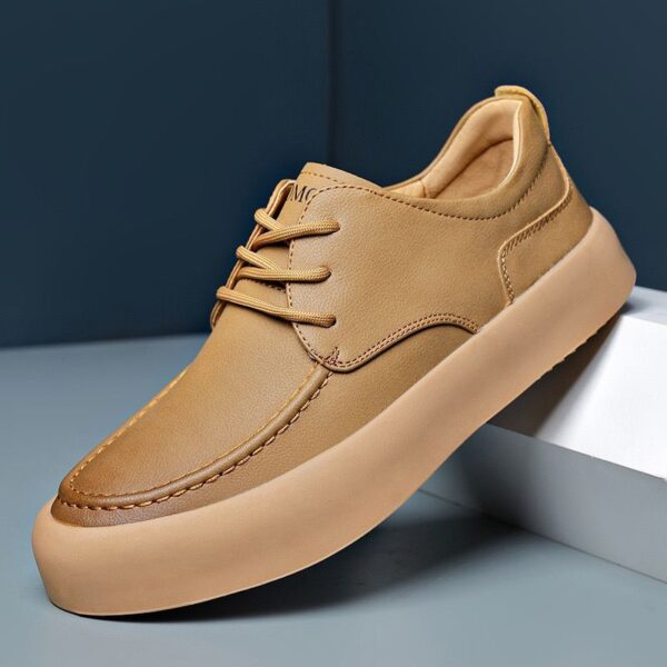 Casual Shoes Fashion Lace-up Shoes Lightweight Platform Leather Breathable Leather Shoes - Image 5