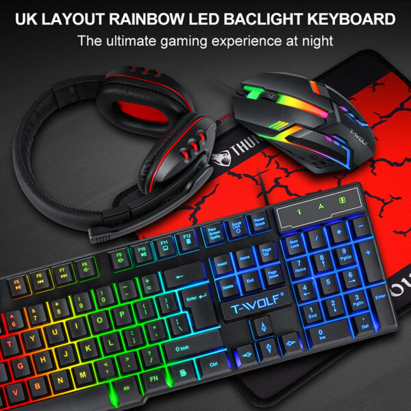 Thunder Wolf Keyboard Mouse Suit Game Luminous Game Office Home - Image 2