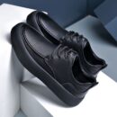 Casual Shoes Fashion Lace-up Shoes Lightweight Platform Leather Breathable Leather Shoes