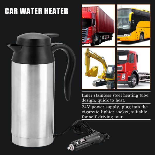 Portable 750ml 24V Travel Car Truck Kettle Water Heater Bottle For Tea Coffee Drinking - Image 7