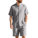 Suit Men's Summer Two-piece Suit Henry Collar Beach